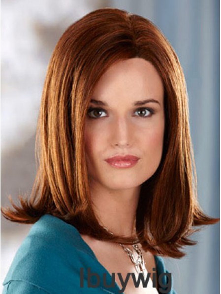 Shoulder Length Without Bangs Straight Auburn Great Synthetic Wigs