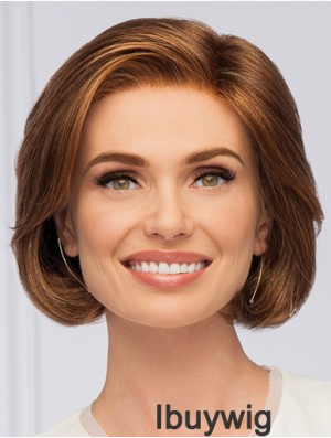 Auburn Wavy Monofilament Bobs 10 inch Synthetic Wigs Women