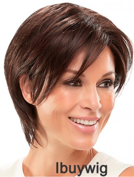 Straight Auburn Synthetic Layered 8 inch Short Wig