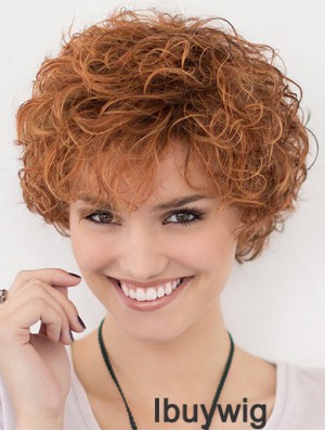 Lace Front Curly Copper Layered 10 inch Short Hairstyles