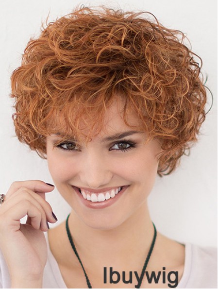 Lace Front Curly Copper Layered 10 inch Short Hairstyles