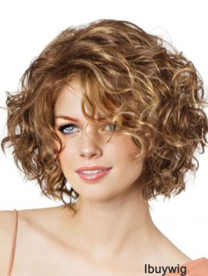 Lace Front Curly 11 inch Blonde Bob Cut Wigs