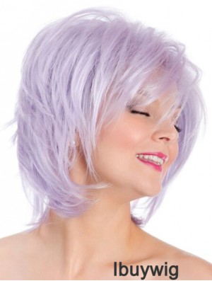 Capless Straight Lilac 8 inch Bobs Fashion Petite Wig