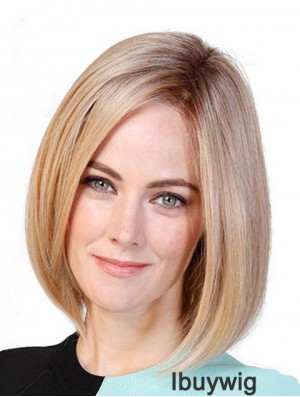 Straight Bobs Blonde 11 inch Monofilament Cancer Patient Wigs