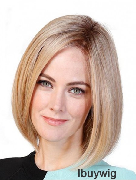 Straight Bobs Blonde 11 inch Monofilament Cancer Patient Wigs