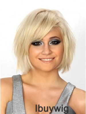 100% Hand-tied Straight Monofilament Bob Wig