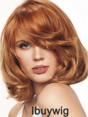 Chin Length Wavy Monofilament Auburn Best Bob Wigs