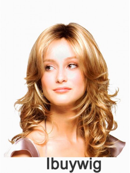 Wavy Layered Long Blonde Discount Lace Front Wigs