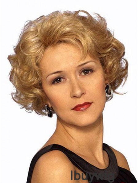 Stylish Blonde Short Wavy Layered Lace Front Wigs