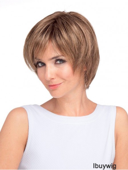 Suitable Auburn Short Straight Layered Lace Front Wigs