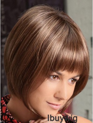 Lace Front Chin Length Straight Auburn Soft Bob Wigs