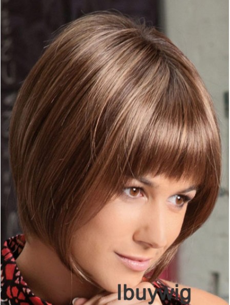 Lace Front Chin Length Straight Auburn Soft Bob Wigs