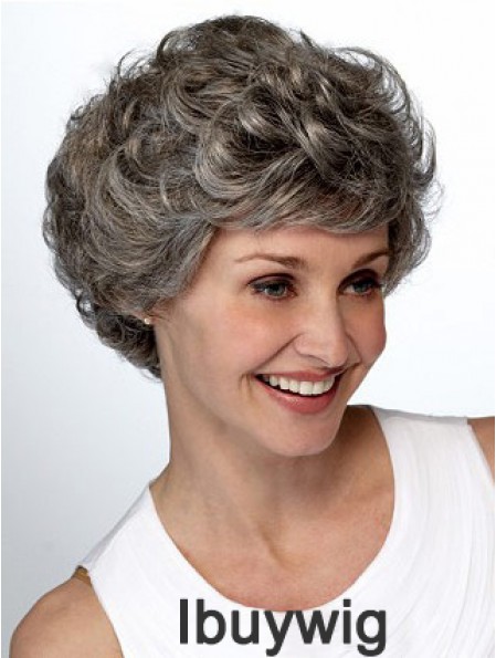 Synthetic Popular Short Wavy Grey Wigs