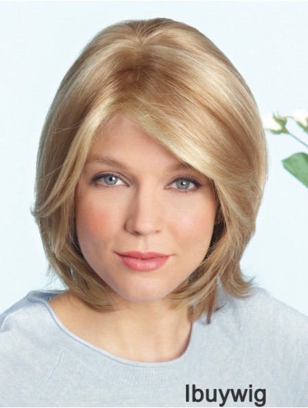 Layered Blonde Straight Shoulder Length 14 inch Ideal Medium Wigs