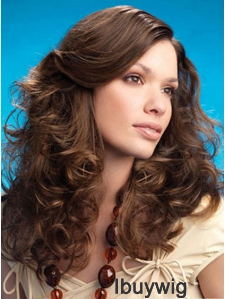 Curly Layered Long Brown Affordable Lace Front Wigs