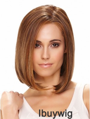 Lace Front Chin Length Straight Brown Hairstyles Bob Wigs