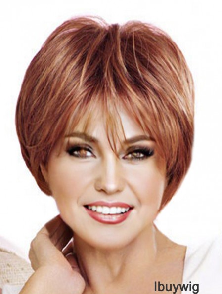 Great Red Short Straight Boycuts Lace Front Wigs