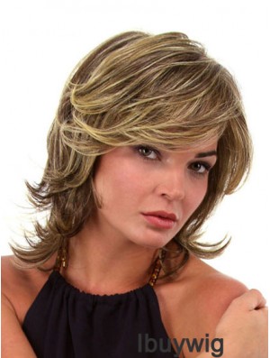 Trendy Brown Chin Length Wavy Layered Lace Front Wigs