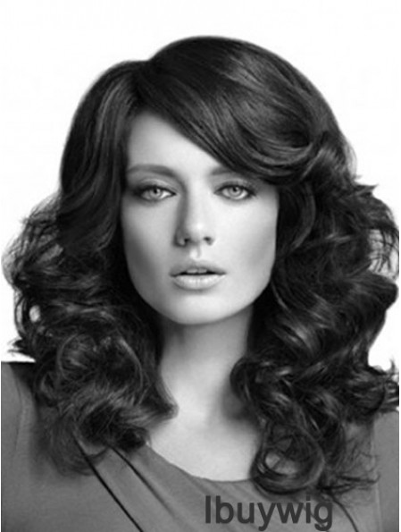 Curly Layered Long Black Cheapest Lace Front Wigs