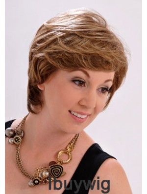 10 inch Stylish Straight With Bangs Brown Short Wigs