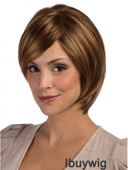 Lace Front Chin Length Straight Brown Perfect Bob Wigs