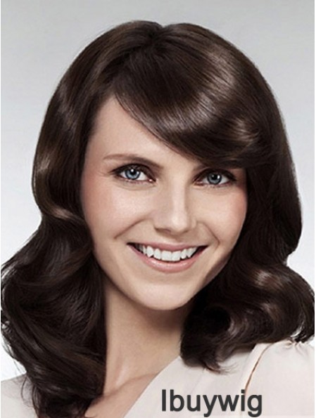 Wavy With Bangs Long Brown Popular Lace Front Wigs