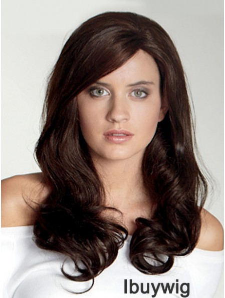 Wavy With Bangs Long Auburn Beautiful Lace Front Wigs