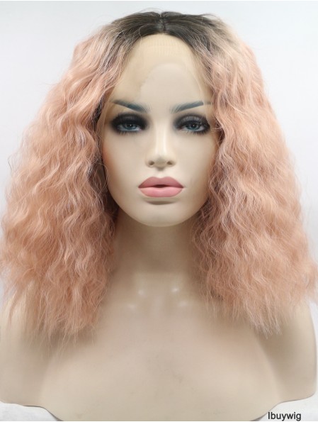 Curly Chin Length Without Bangs Lace Front 13 inch Synthetic Wigs