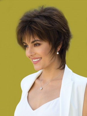 Comfortable 6 inch Short Capless Brown Bobs Wigs
