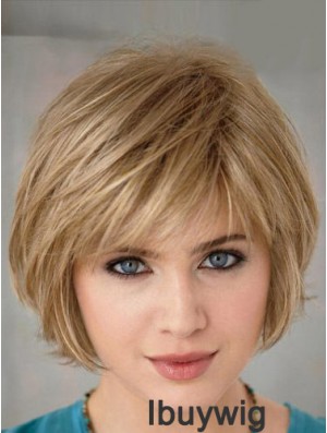 Short Layered Bob Wig Hairstyles Blonde Color Bobs Cut Straight Style