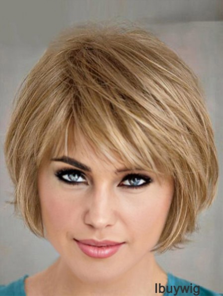 Short Layered Bob Wig Hairstyles Blonde Color Bobs Cut Straight Style