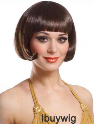 Copper Bob Wig With Capless Straight Style Short Length