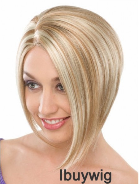 Capless Chin Length Straight Blonde Fashionable Bob Wigs