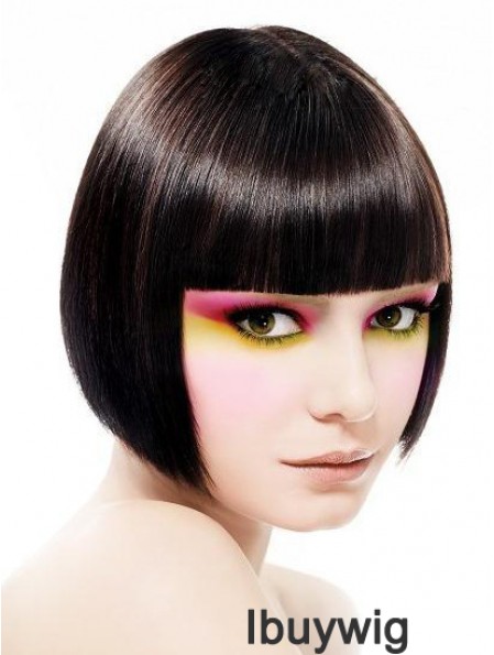 Capless Short Straight Black Incredible Bob Wigs