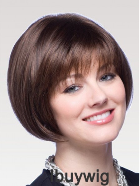 Capless Chin Length Straight Auburn Good Bob Wigs