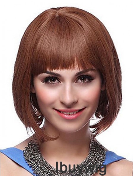 Capless Chin Length Straight Auburn Exquisite Bob Wigs