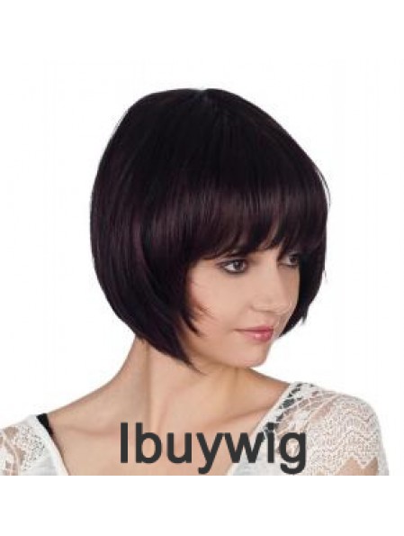 Straight Chin Length Auburn 10 inch Capless Cheap Bob Wigs