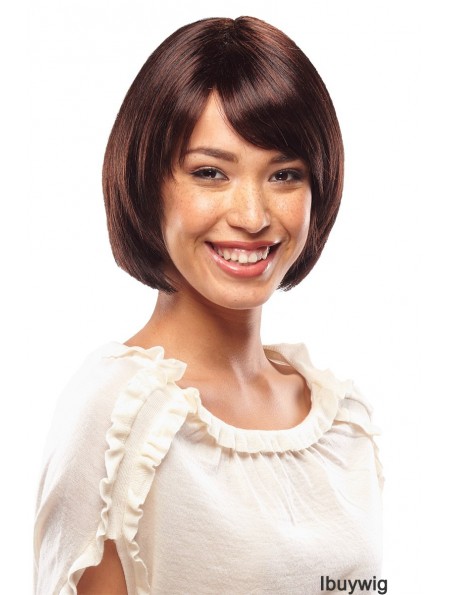 Capless Short Straight Auburn Top Bob Wigs