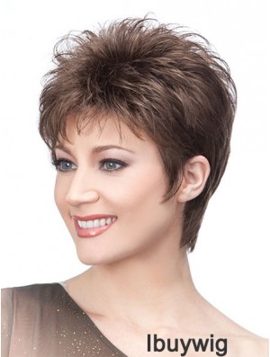 Browns Wigs With Capless Cropped Length Straight Style