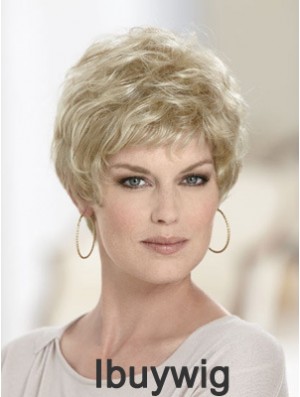 Boycuts Wavy Blonde Capless Discount Short Wigs