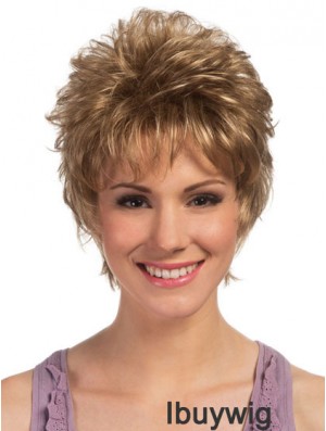 Boycuts Cropped Blonde Curly High Quality Petite Wigs