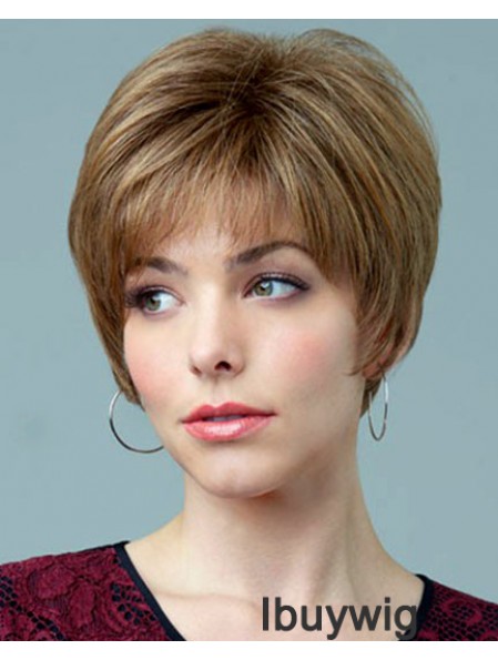 5.5 inch Natural Straight Boycuts Auburn Short Wigs