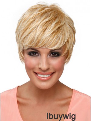 Boycuts Straight Blonde Capless Top Short Wigs