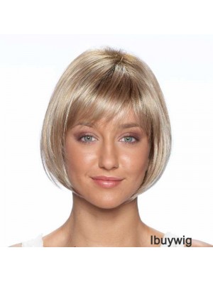 9 inch Best Straight Bobs Blonde Short Wigs