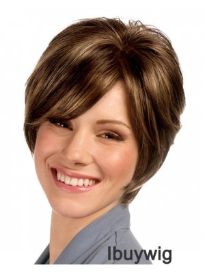 Short Straight Capless Brown Great Bob Wigs