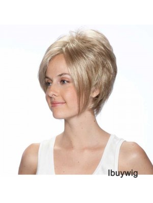 8 inch Online Straight Bobs Blonde Short Wigs