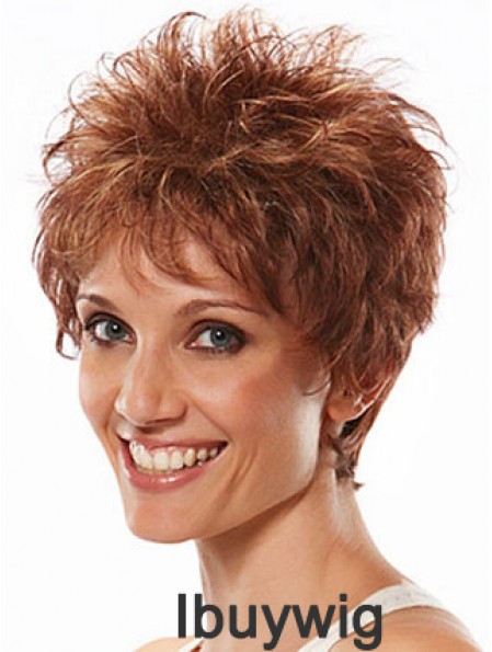 Boycuts Wavy Auburn Capless Flexibility Short Wigs