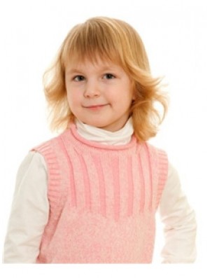 Wavy Shoulder Length Blonde Remy Human Hair 100% Hand-tied Kids Wigs