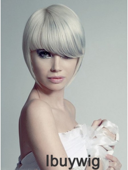 Capless Grey Short Straight 10 inch Hairstyles Fashion Wigs