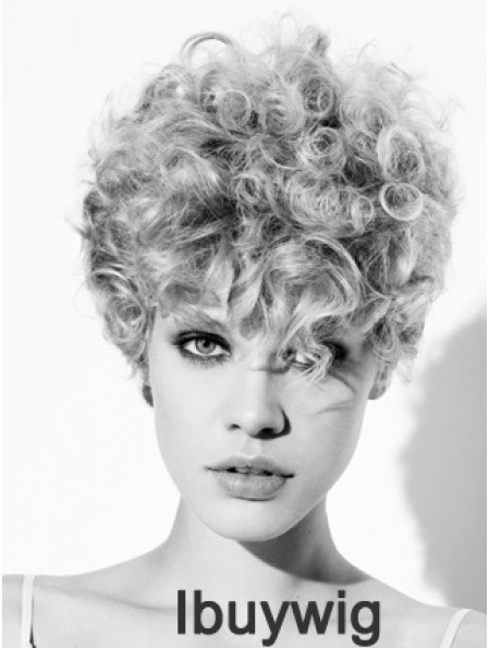 Capless Grey Short Curly 8 inch High Quality Fashion Wigs